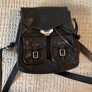 rag & bone Black Leather Small Field Women's Backpack